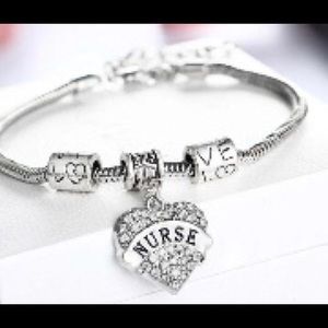 💕 NURSE bracelet with Clear heart 💕💕